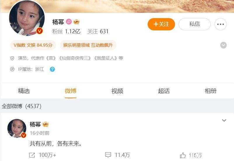 于正说是杨幂带他玩微博的